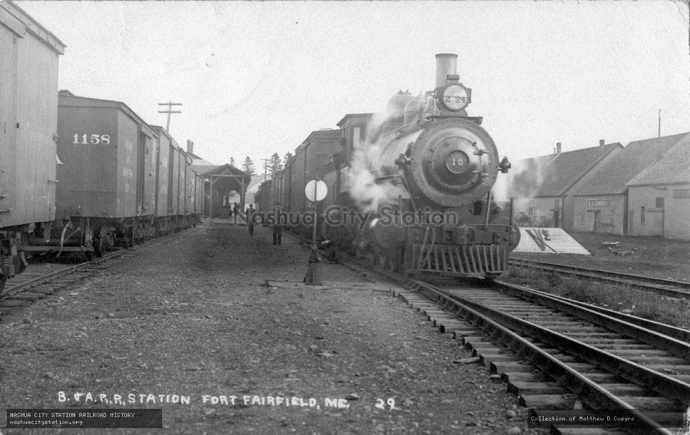 Postcard: Bangor & Aroostook Railroad Station, Fort Fairfield, Maine